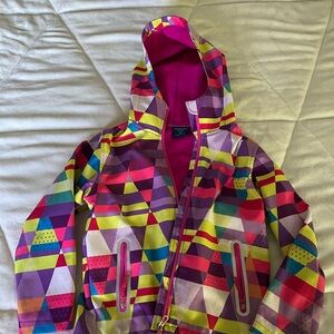 Colorful Geometric Hooded Jacket